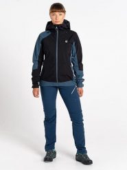 Dare 2b Kurtka przeciwdeszczowa "Traversing" w kolorze czarno-niebieskim rozmiar: 40. Czarne kurtki sportowe damskie Dare 2b, s, bez wzorów, z materiału, bez kaptura. Za 379.44 zł.