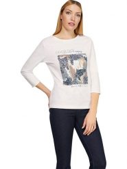 Heine Koszulka w kolorze kremowym rozmiar: 48. Brązowe koszulki damskie Heine, bez wzorów, z bawełny, bez kołnierzyka, bez ramiączek. Za 78.28 zł.