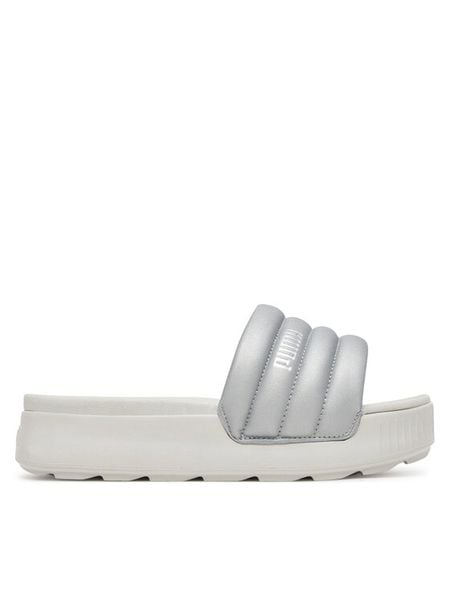 Puma Klapki Karmen Slide Puffy 400679 01 Szary. Szare klapki damskie Puma, bez wzorów, ze skóry, bez obcasa, bez zapięcia. Za 269.99 zł.