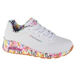 Buty sportowe Sneakersy damskie, Skechers Uno-Loving Love. Czarne obuwie sportowe casual damskie Skechers, z materiału, trekkingowe. Za 379.99 zł.