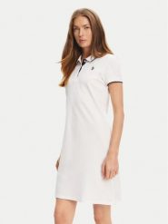 U.S. Polo Assn. Sukienka codzienna WUP1312 Biały Regular Fit. Białe sukienki damskie U.S. Polo Assn., bez wzorów, z bawełny, bez ramiączek. Za 209.99 zł.