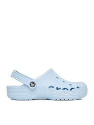 Crocs Klapki C-BAYA CLOG 10126-4JQ Niebieski. Niebieskie klapki damskie Crocs, bez wzorów, z materiału, bez obcasa, bez zapięcia. Za 159.99 zł.