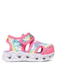 Skechers Sandały Heart Lights Sandals-Cutie Clouds 302977N/HPMT Różowy. Czerwone sandały dziewczęce Skechers, z materiału, bez obcasa, bez zapięcia. Za 109.99 zł.