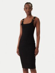 Versace Jeans Couture Sukienka codzienna 80HAO943 J0198 Czarny Slim Fit. Czarne sukienki damskie Versace Jeans Couture, bez wzorów, z bawełny, bez ramiączek. Za 1,029.00 zł.