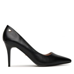 Szpilki DeeZee. Czarne szpilki damskie DeeZee, bez wzorów, bez obcasa, na szpilce, bez zapięcia. Za 139.99 zł.