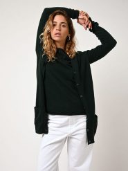 AUTHENTIC CASHMERE Kaszmirowy kardigan "Cimet" w kolorze ciemnozielonym rozmiar: M. Zielone kardigany damskie AUTHENTIC CASHMERE, m, bez wzorów, z kaszmiru. Za 298.67 zł.