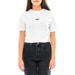 Koszulka sportowa damska Vans Flying V Crop Crew. Białe koszulki sportowe damskie Vans, l, bez wzorów, z bawełny, bez ramiączek. Za 219.99 zł.
