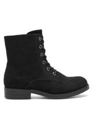 Clara Barson Trzewiki JULIETA WS2998-01 Czarny. Czarne botki damskie Clara Barson, z materiału, bez obcasa, na płaskiej podeszwie, bez zapięcia. Za 129.99 zł.