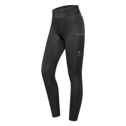 Legginsy jeździeckie mid grip damskie ELT Ella. Czarne legginsy damskie ELT, bez wzorów, z elastanu. Za 186.50 zł.