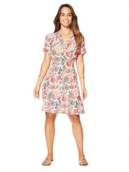 Aller Simplement Sukienka w kolorze biało-różowym rozmiar: 38/40. Białe sukienki damskie Aller Simplement, bez wzorów, z wiskozy, klasyczne, bez ramiączek. Za 78.99 zł.