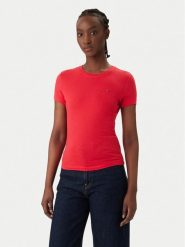 Tommy Jeans T-Shirt DW0DW20459 Czerwony Slim Fit. Czerwone t-shirty damskie Tommy Jeans, s, bez wzorów, z bawełny, bez kołnierzyka. Za 129.99 zł.