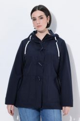 Damskie Kurtka softshellowa HYPRAR hydrofobowa guziki-kołki. Niebieskie kurtki damskie Ulla Popken, plus size, bez wzorów, z dżerseju, z kapturem. Za 479.99 zł.