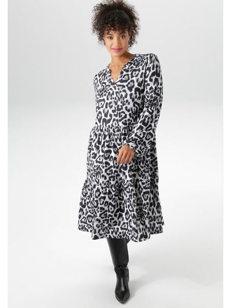 Aniston Sukienka w kolorze jasnoszaro-czarnym rozmiar: 54. Szare sukienki damskie Aniston, bez wzorów, bez ramiączek. Za 109.00 zł.