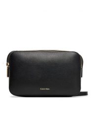 Calvin Klein Torebka Foil Logo Elongated Camera Bag LV04F3276G Czarny. Czarne listonoszki damskie Calvin Klein, bez wzorów, ze skóry, bez dodatków. Za 299.99 zł.