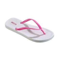 Beco Sunshine japonki damskie biało-różowe. Białe klapki damskie 47 Brand, bez wzorów, bez obcasa, bez zapięcia. Za 198.99 zł.