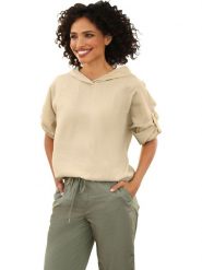 Heine Bluza w kolorze beżowym rozmiar: 48. Brązowe bluzy damskie Heine, bez wzorów, z kapturem. Za 72.95 zł.