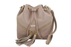 Worek skórzany boho BARBERINI'S 977-18 pudrowy. Czerwone shopper bag Barberinis, ze skóry, bez dodatków. Za 219.99 zł.