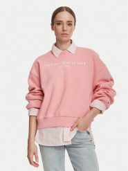 Tommy Hilfiger Bluza WW0WW47831 Różowy Regular Fit. Czerwone bluzy damskie Tommy Hilfiger, m, bez wzorów, z bawełny, bez kaptura. Za 409.99 zł.