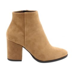Kaniowski Skórzane Botki Damskie K-0307 Toffi/beżowe beżowy. Brązowe botki damskie wizytowe, bez obcasa, bez zapięcia. W wyprzedaży za 172.90 zł.