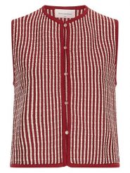 MOSS COPENHAGEN Kamizelka w kolorze biało-bordowym rozmiar: XS/S. Czerwone kamizelki damskie Moss Copenhagen, s, bez wzorów, bez kaptura. Za 174.95 zł.