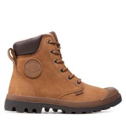 Trapery Palladium. Brązowe trapery damskie Palladium, bez zapięcia. Za 659.99 zł.