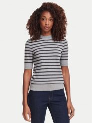 Tommy Hilfiger T-Shirt WW0WW49705 Szary ciemny Slim Fit. Szare t-shirty damskie Tommy Hilfiger, xs, bez wzorów, z syntetyku, bez kołnierzyka. Za 369.99 zł.