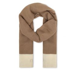 Szal Calvin Klein. Brązowe szaliki damskie Calvin Klein, bez wzorów. Za 329.99 zł.