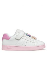 Geox Sneakersy J Eclyper Girl J65LRF 000BC C1364 S Biały. Białe buty sportowe dziewczęce Geox, bez wzorów, ze skóry, bez zapięcia. Za 229.99 zł.