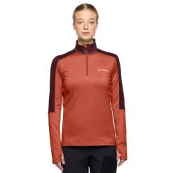 Bluza trekkingowa damska Vaude Livigno Halfzip II techniczna. Brązowe bluzy damskie Vaude, s, bez wzorów, z hardshellu, bez kaptura. Za 249.49 zł.