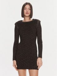 Liu Jo Sukienka dzianinowa MF3171 MA49I Czarny Slim Fit. Czarne sukienki damskie Liu Jo, bez wzorów, z dzianiny, bez ramiączek. Za 419.99 zł.