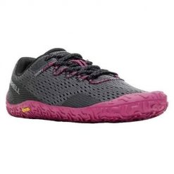 Buty do biegania damskie Merrell Vapor Glove 6. Szare obuwie sportowe damskie Merrell, z materiału, bez zapięcia, do biegania. Za 644.00 zł.
