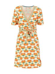 Blutsgeschwister Sukienka "Curfirst glimpse of spring" w kolorze żółto-pomarańczowym rozmiar: L. Brązowe sukienki damskie Blutsgeschwister, bez wzorów, z bawełny, bez ramiączek. Za 182.72 zł.