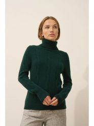Just Cashmere Kaszmirowy golf "Estelle" w kolorze ciemnozielonym rozmiar: L. Zielone golfy damskie Just Cashmere, l, bez wzorów, z kaszmiru, bez ramiączek. Za 464.46 zł.