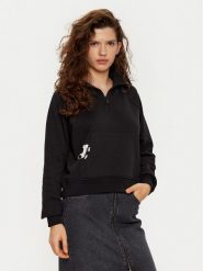 KARL LAGERFELD Bluza A1W20058 Czarny Regular Fit. Czarne bluzy damskie KARL LAGERFELD, l, bez wzorów, z bawełny, bez kaptura. Za 719.99 zł.