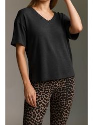 Cotton Candy Koszulka w kolorze antracytowym rozmiar: XL. Czarne bluzki damskie Cotton Candy, xl, bez wzorów, bez kołnierzyka, bez ramiączek. Za 74.11 zł.