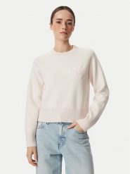 Calvin Klein Jeans Sweter LV047H320G Różowy jasny Regular Fit. Czerwone swetry klasyczne damskie Calvin Klein Jeans, xl, z bawełny, bez kołnierzyka. Za 569.99 zł.
