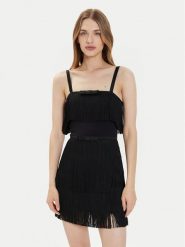 Elisabetta Franchi Sukienka koktajlowa AB-635-42E2 Czarny Regular Fit. Czarne sukienki damskie Elisabetta Franchi, bez wzorów, z syntetyku, wizytowe, bez ramiączek. Za 1,439.00 zł.