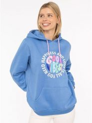 Zwillingsherz Bluza "Happiness and Love" w kolorze niebieskim rozmiar: S/M. Niebieskie bluzy damskie Zwillingsherz, m, bez wzorów, z kapturem. Za 174.95 zł.