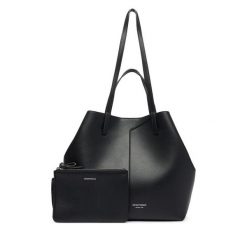 Torebka Emporio Armani. Czarne shopper bag Emporio Armani, bez dodatków. Za 2,764.00 zł.