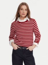 Tommy Hilfiger Sweter WW0WW40264 Czerwony Regular Fit. Czerwone swetry klasyczne damskie Tommy Hilfiger, s, z wełny, bez kołnierzyka. Za 519.99 zł.