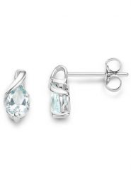 Diamant Exquis Złote kolczyki-wkrętki z akwamarynami rozmiar: onesize. Szare kolczyki damskie Diamant Exquis, z akwamarynem, złote. Za 591.60 zł.