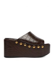 DeeZee Klapki CEO-HY23957-1 Brązowy. Brązowe klapki damskie DeeZee, bez wzorów, ze skóry, bez obcasa, bez zapięcia. Za 159.99 zł.