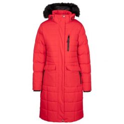 Kurtka Ocieplana Damska Sasha. Czerwone kurtki damskie Trespass, l, bez wzorów, z materiału, z kapturem. Za 324.99 zł.