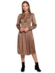 Stylove Sukienka w kolorze jasnobrązowym rozmiar: M. Brązowe sukienki damskie Stylove, bez wzorów, z tkaniny, bez ramiączek. Za 193.70 zł.