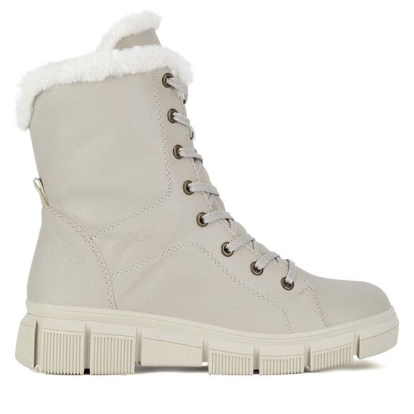 Trzewiki Rieker. Brązowe botki damskie Rieker, bez obcasa, na płaskiej podeszwie, bez zapięcia. Za 279.99 zł.