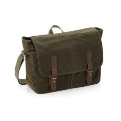Skórzana Torba Kurierska Heritage. Zielone torby na laptopa QUADRA, bez wzorów, z bawełny. Za 197.99 zł.
