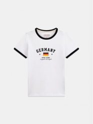 Guess Jeans T-Shirt 183096 Biały Classic Fit. Białe t-shirty damskie Guess Jeans, xs, z aplikacjami, z jeansu, bez kołnierzyka. Za 159.99 zł.