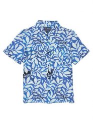 Guess Koszula L6GH01 WFBT0 Niebieski Relaxed Fit. Niebieskie koszule chłopięce Guess, z aplikacjami, z wiskozy, bez kołnierzyka, bez ramiączek. Za 264.99 zł.