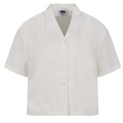 Damska Koszula Seersucker. Białe koszule damskie Urban Classics, m, bez wzorów, bez kołnierzyka, bez ramiączek. Za 155.99 zł.