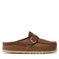 Klapki Birkenstock. Brązowe klapki damskie Birkenstock, bez wzorów, bez obcasa, bez zapięcia. Za 549.99 zł.